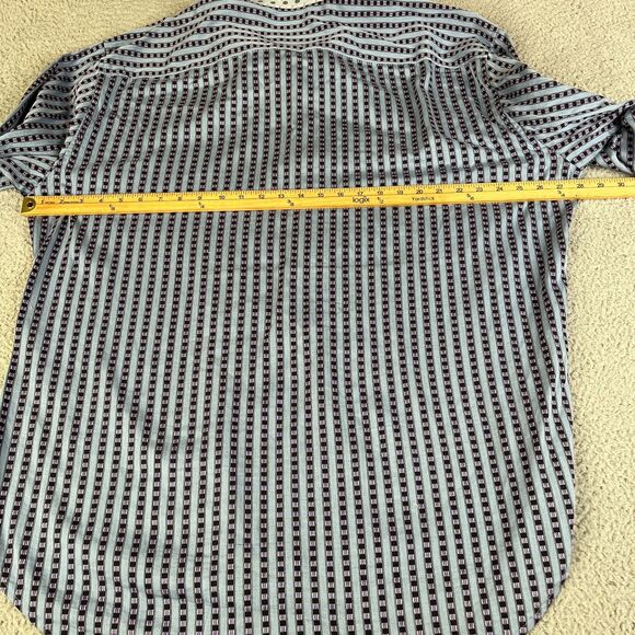 Robert Graham Shirt Mens 3XL Purple Blue Pink Long Sleeve Flip Cuff Button - Picture 10 of 13